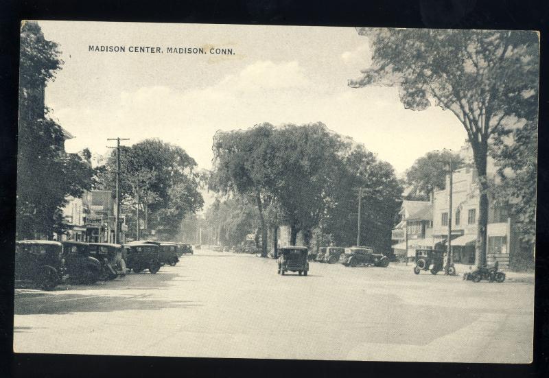 Madison, Connecticut/CT/Conn Postcard, Madison Center, Old Cars, 1933!