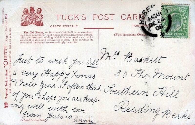 Genealogy Postcard - Baskett, 30 The Mount, Southern Hill, Reading, Berks GL4174