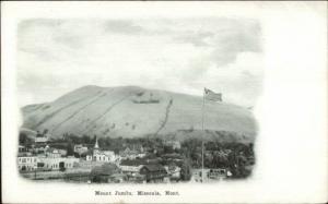Missoula MT Birdseye View of Town & Mount Jumbo c1905 Postcard