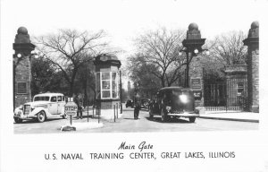 Autos US Naval Training Center Great Lakes Illinois RPPC Photo Postcard 20-13888