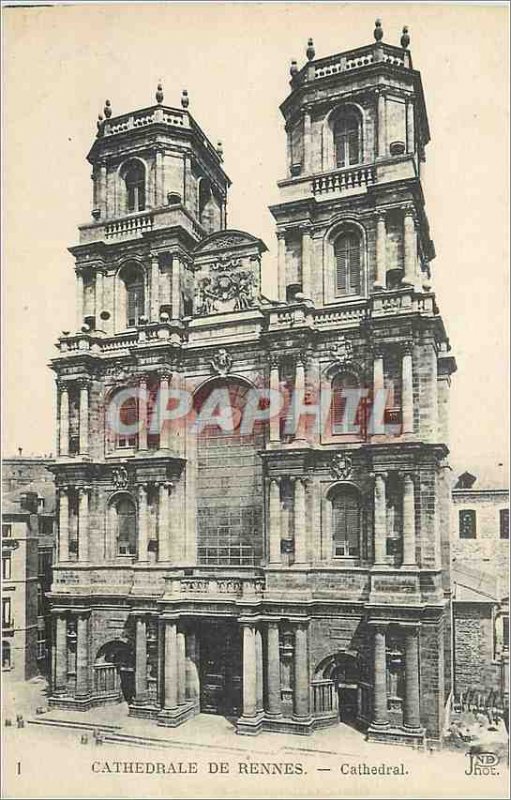 Postcard Old Cathedral Rennes