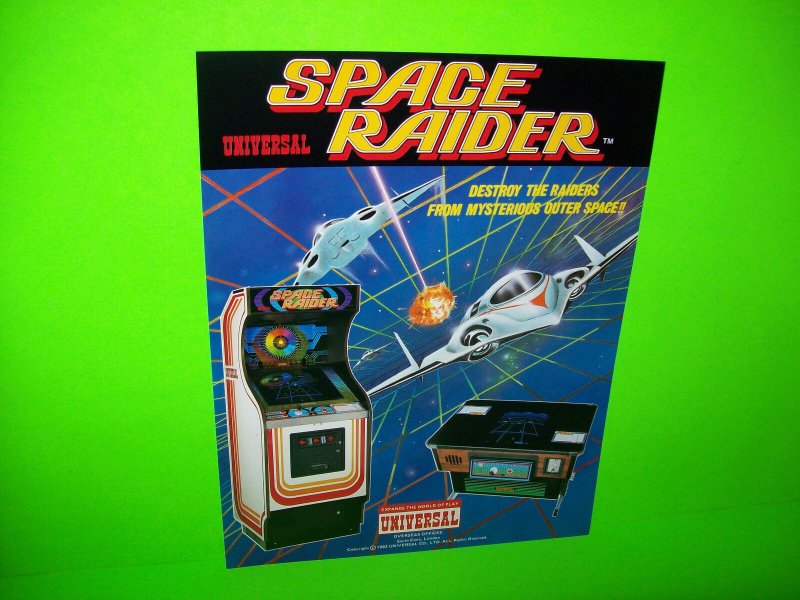 SPACE RAIDER 1982 ORIGINAL NOS VIDEO ARCADE GAME FLYER Vintage Promo Art Retro