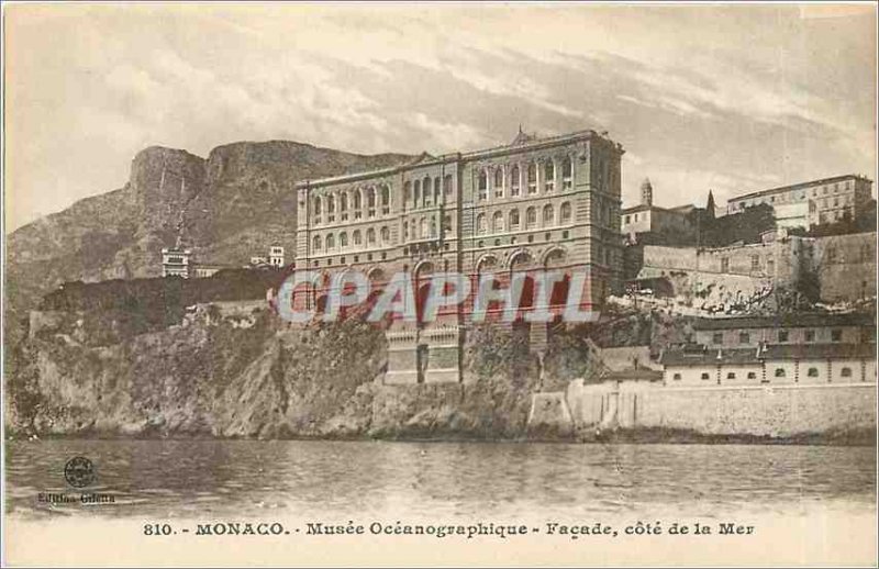 Old Postcard MONACO - Mus�e Oc�anographique - Fa�ade c�t� sea