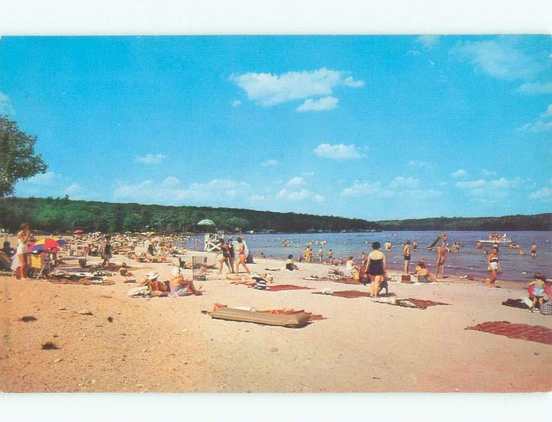 Unused Pre-1980 BEACH SCENE Newbury New Hampshire NH d6889