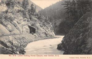 Golden British Columbia Canada Lower Kicking Horse Canyon Postcard J64455
