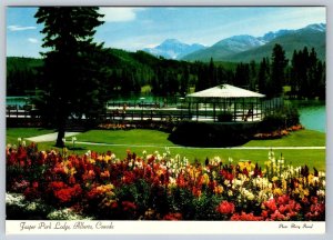 Swimming Pool, Jasper Park Lodge, Jasper Alberta Canada, Chrome Postcard