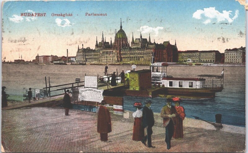 Hungary Budapest Országház Parlament Vintage Postcard 04.98