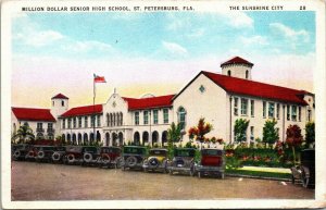 Vtg St Petersburg Florida FL Million Dollar Senior High School 1920s Postcard