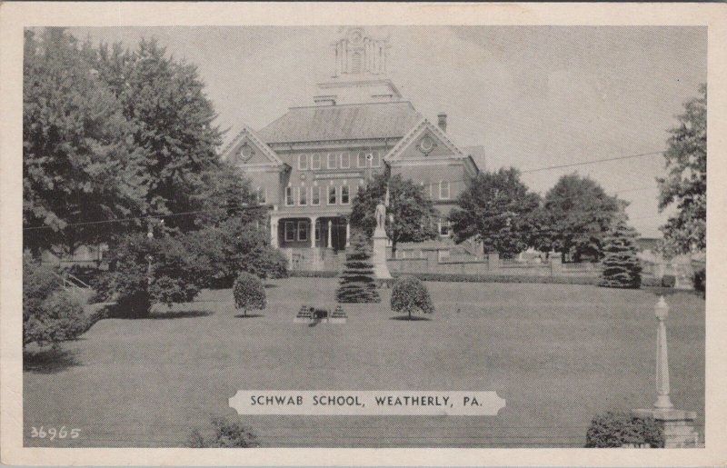 Postcard Schwab School Weatherly PA