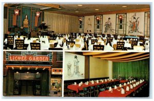 c1960's Lichee Garden Restaurant Dining Room Toronto Canada Multiview Postcard