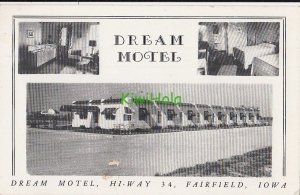 Postcard Dream Motel Hi-Way Fairfield Iowa IA