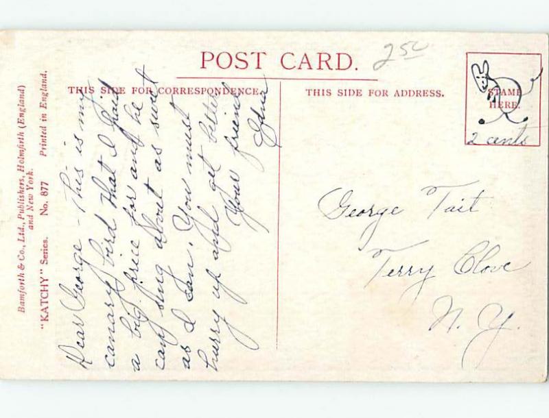 Pre-Linen comic HUMANIZED BLACK CROW BIRD WEARING HAT HJ1783