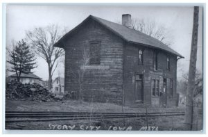 c1960's MSTL Story City Iowa IA Railway Train Depot Station RPPC Photo Postcard