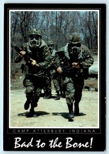 CAMP ATTERBURY, Indiana BAD TO THE BONE Military Training Base 4x6 Postcard