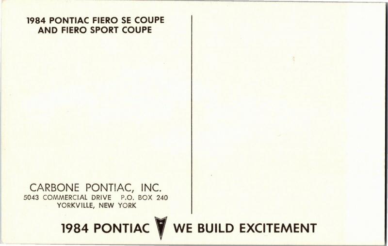 1984 Pontiac Fiero SE Coupe Sport Coupe Carbone Pontiac Yorkville NY