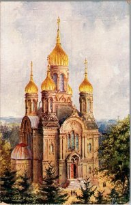 Tucks 663 B Wiesbaden Griechische Kapelle Vintage Postcard F65