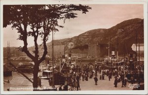 Norway Holbergs Bryggen Bergen Vintage RPPC C060