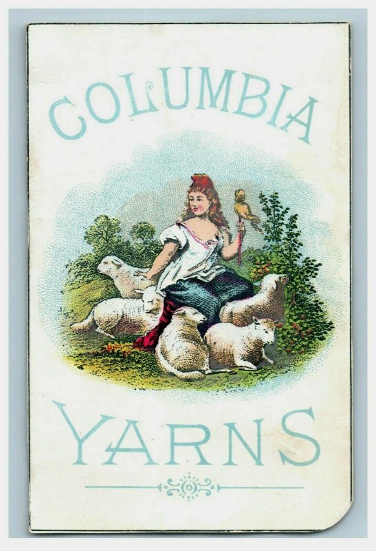 1880's-90's Columbia Yarns Germantown Yarn Lady Sheepherder & Sheep P196