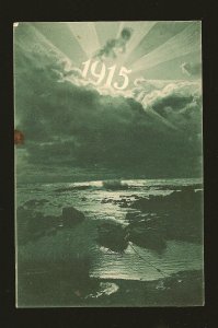 Postmark 1914 Bergen Norway New Year 1915 Postcard