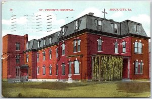 1909 St. Vincent's Hospital Sioux City Iowa IA Medical Building Posted Postcard