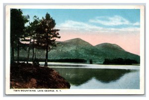 Twin Mountains Lake George New York NY UNP WB Postcard M19