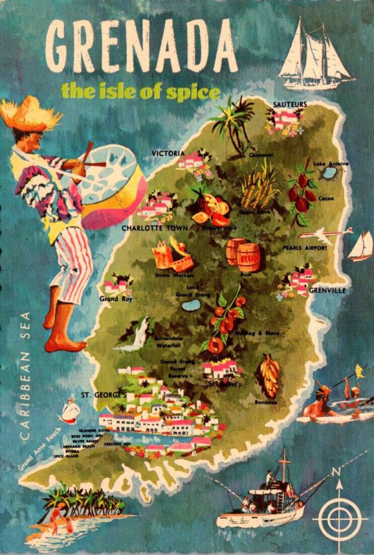 Map Of Grenada The Iisle Of Spice