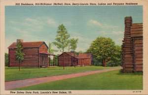 Stores and Residences New Salem State Park Lincoln's New Salem IL Postcard PC373