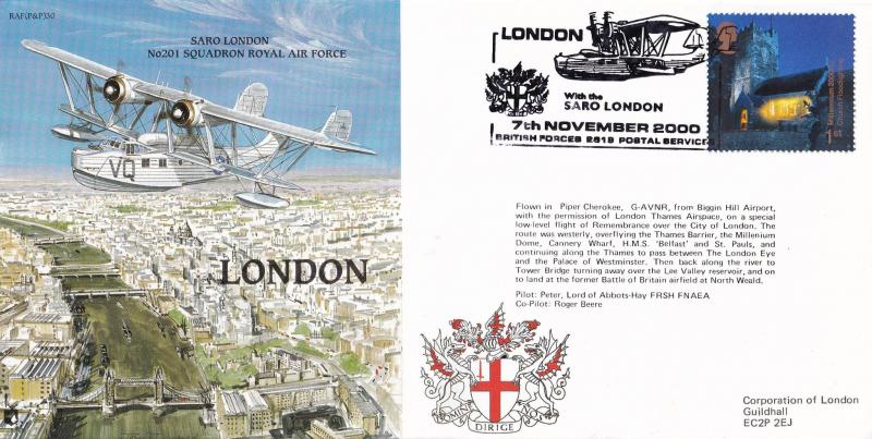 Saro London Aircraft Historic Flight Plane First Day Cover