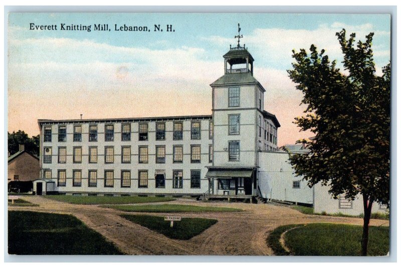 c1910's Everett Knitting Mill Factory Lebanon New Hampshire Unposted Postcard