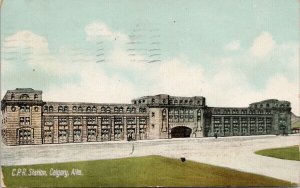 CPR Station Calgary Alberta AB c1910 Postcard G6