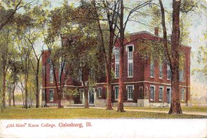 Old Main Knox College Galesburg Illinois 1910c postcard