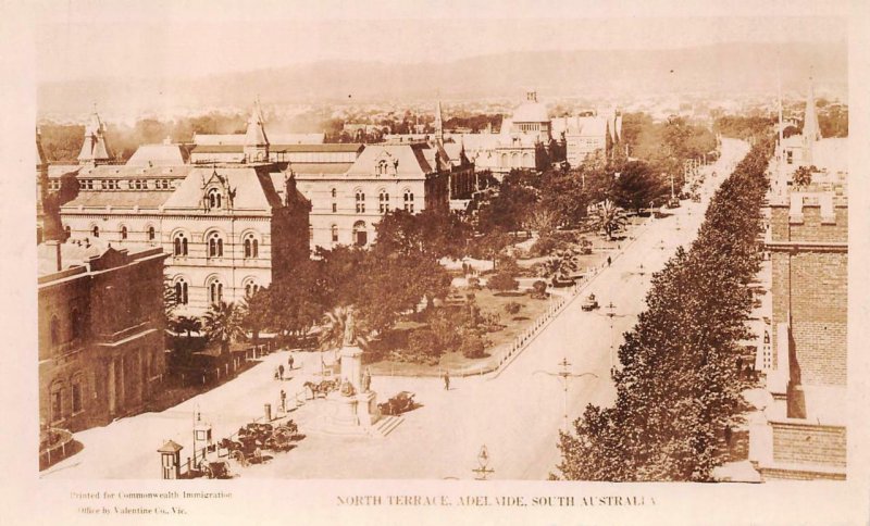 RPPC NORTH TERRACE ADELAIDE SOUTH AUSTRALIA REAL PHOTO POSTCARD (c.1910)