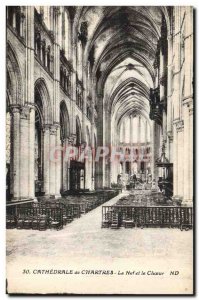 Old Postcard Organ Cathedral of Chartres The nave and chancel