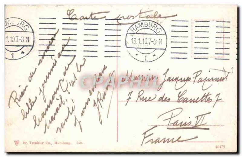 Old Postcard Hamburg Boat