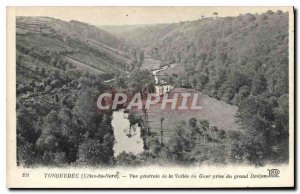 Postcard Old Tonquedec (C N) Chateau General view of the Valley of Guer taken...
