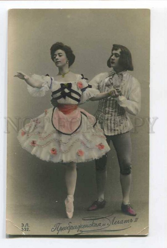 286311 PREOBRAJENSKA & LEGAT Russian BALLET DANCER old PHOTO