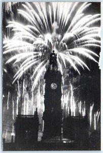 Postcard - Fire works in the Caudillo Square - Valencia, Spain