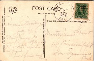 Hand Colored Postcard The Russian River at Hilton, above Guerneville, California