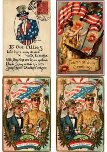 USA ÉTATS-UNIS AMERICA PATRIOTIC FLAGS MOSTLY EMBOSSED 48 CPA Pre-1940 (PART 1.)