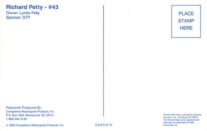 Richard Petty Auto Racing, Race Car Unused 