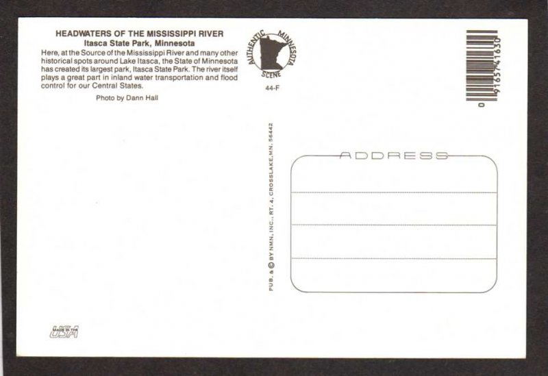 MN Mississippi River Itasca State Park Minnesota Postcard