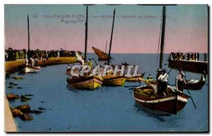 Postcard Old fishing boat piers Palavas The channel Entree