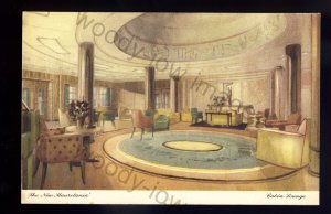LS2557 - Cunard Liner - Mauretania's interior - Cabin Lounge - postcard