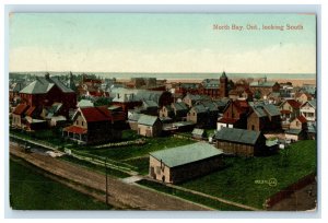 1911 View of Houses North Bay Ontario Looking South Canada Posted Postcard