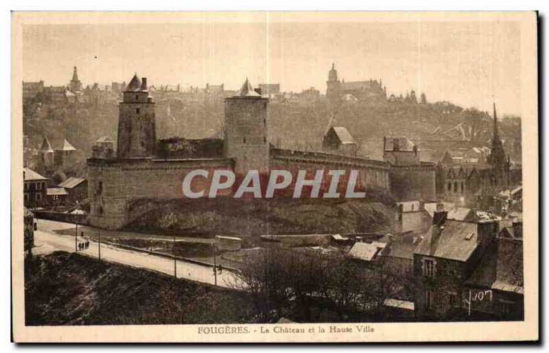 Old Postcard Fougeres Chateau and The Upper Town