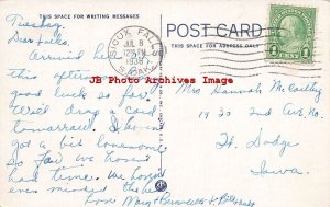 4 Linen Postcards, Sioux Falls, South Dakota, Various Scenes