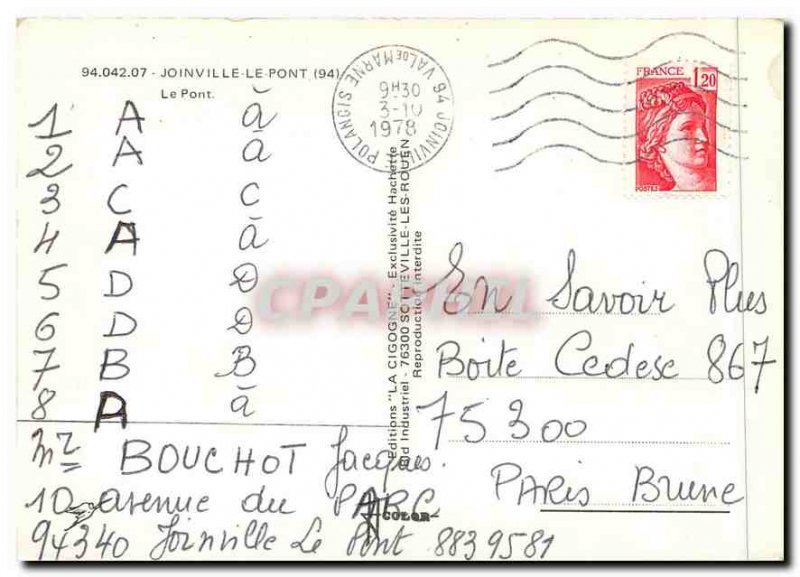 Postcard Modern Joinville le Pont