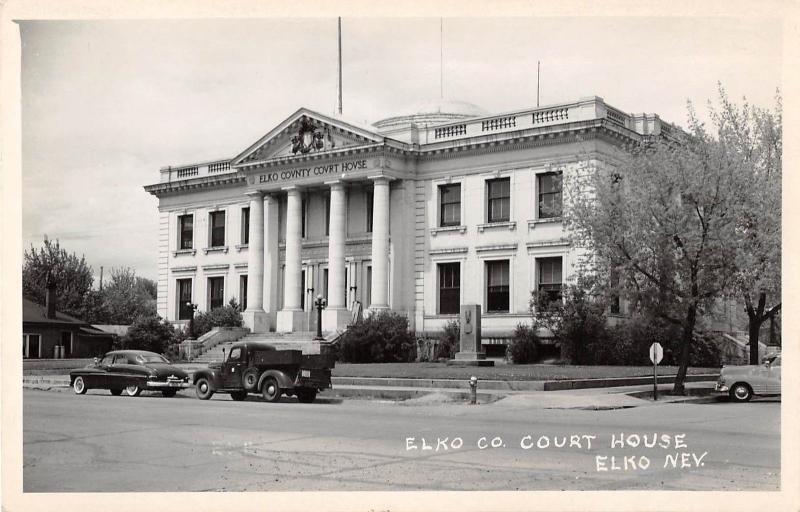 D82/ Elko Nevada NV Real Photo RPPC Postcard c50s Elko County Court House 5