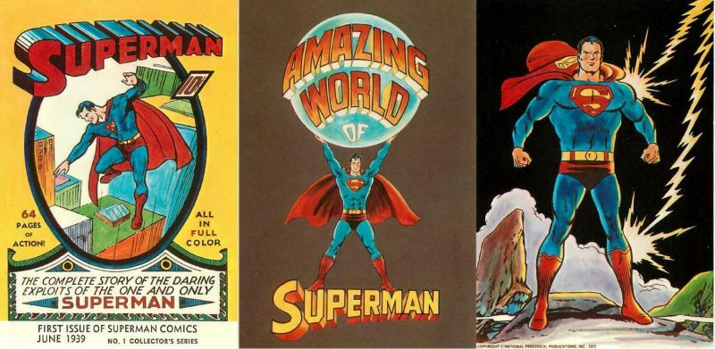 Amazing World of Superman Lot of 3 Original 1972 Postcards