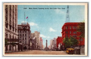 Main Street Looking South Salt Lake City Utah Vintage Standard View Postcard 